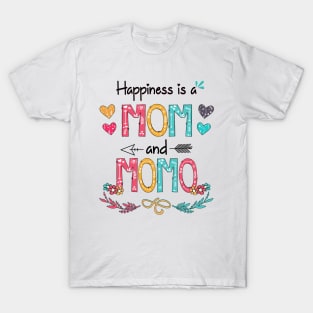 Happiness Is A Mom And Momo Wildflower Happy Mother's Day T-Shirt